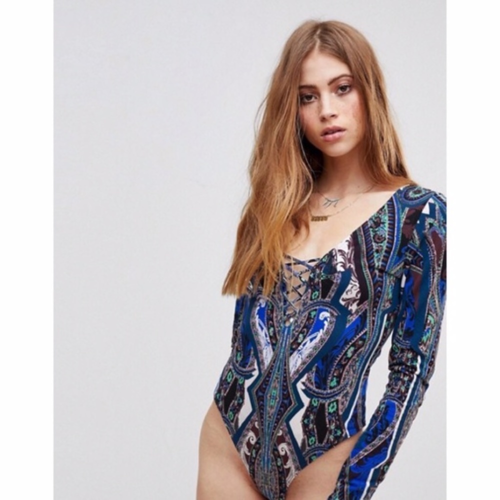 Free People Pick a Place  Paisley Bodysuit